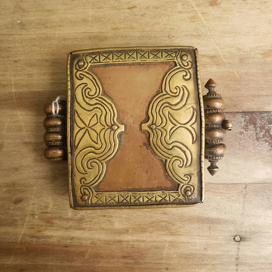 Antique Tibetan Brass & Copper Gau Box