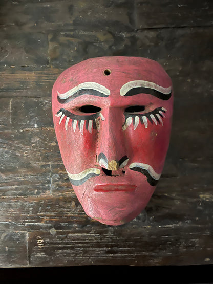 Old & Used Mexican Folk Art Mask from Rural Village