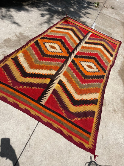 Antique Navajo Dine Transitional Eye Dazzler Rug, Circa 1885 - 1895