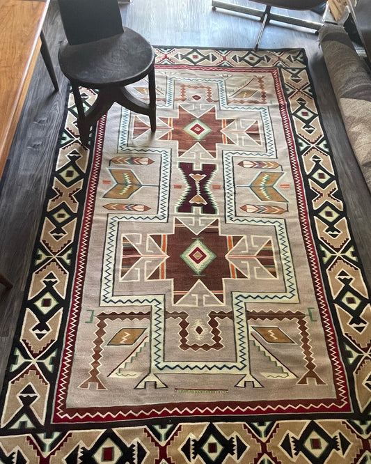 Antique Navajo Dine Teec Nos Pos Rug, Circa 1899 - !915