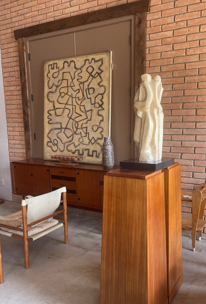 Mid-Century American Carved Cubist Stone Sculpture