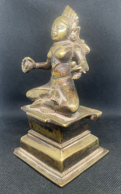 Antique Sculpture Gauri ‘The Golden zone’ & consort of Parvati on an elaborate raised base