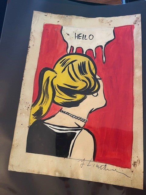 Original sketch titled "Hello" signed R Lichtenstein - Provenance available, Original sketch Art