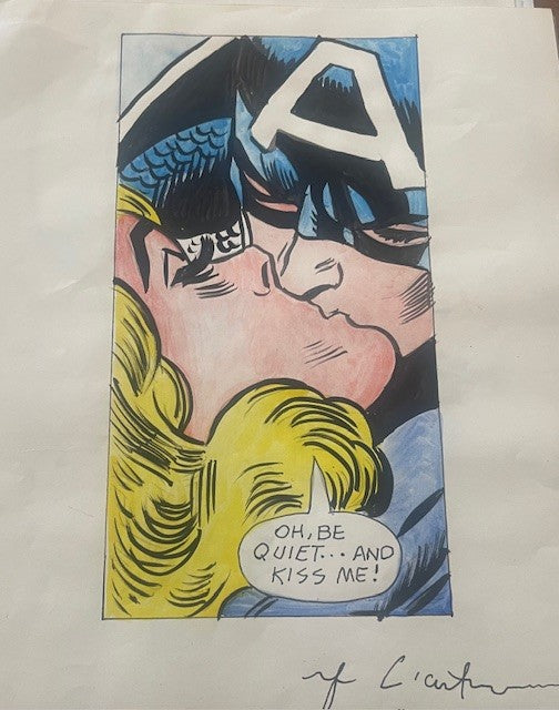 Original sketch titled "Oh be quiet ... and kiss me!" signed R Lichtenstein - Provenance available, Original sketch Art