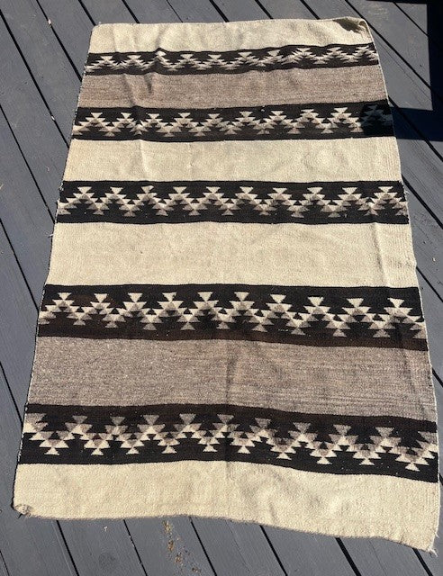 Transitional Banded Five Panel Wearing Blanket (Pre-1940s) Rugs